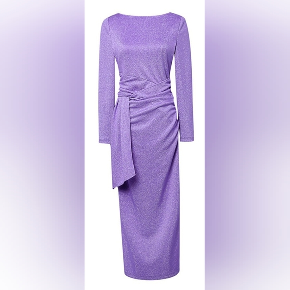 Electric Violet Crew Collar Long Sleeve Sequins - Picture 2 of 6